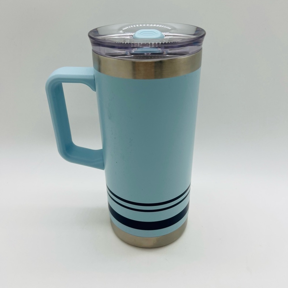 Hearth & Hand Light Blue Travel Mug with Handle12 Oz. Stainless Steel